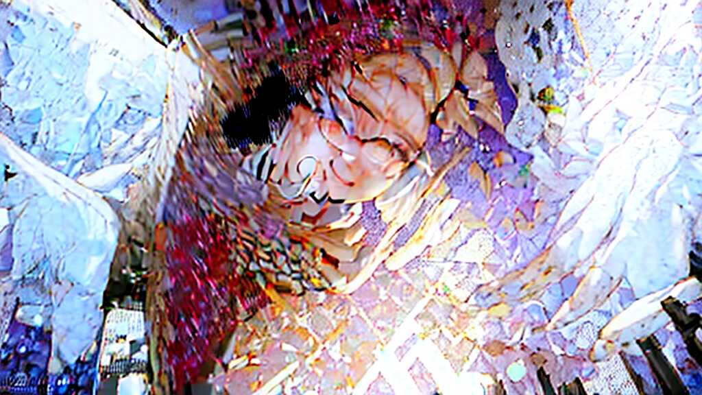 Creating an illustration of a woman, white cat ear, long white twintails, purple cat eyes, Tanned skin, big breasts, She is happy and smiling, She has claws on her fingertips, She has a white cat's tail, She is wearing a little black crop top and a black mini skirt, She is having fun in a flower field.