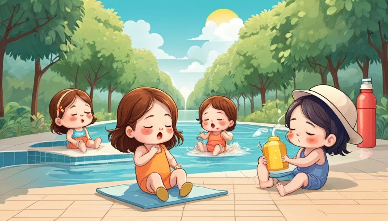 Cute illustration of heat stroke