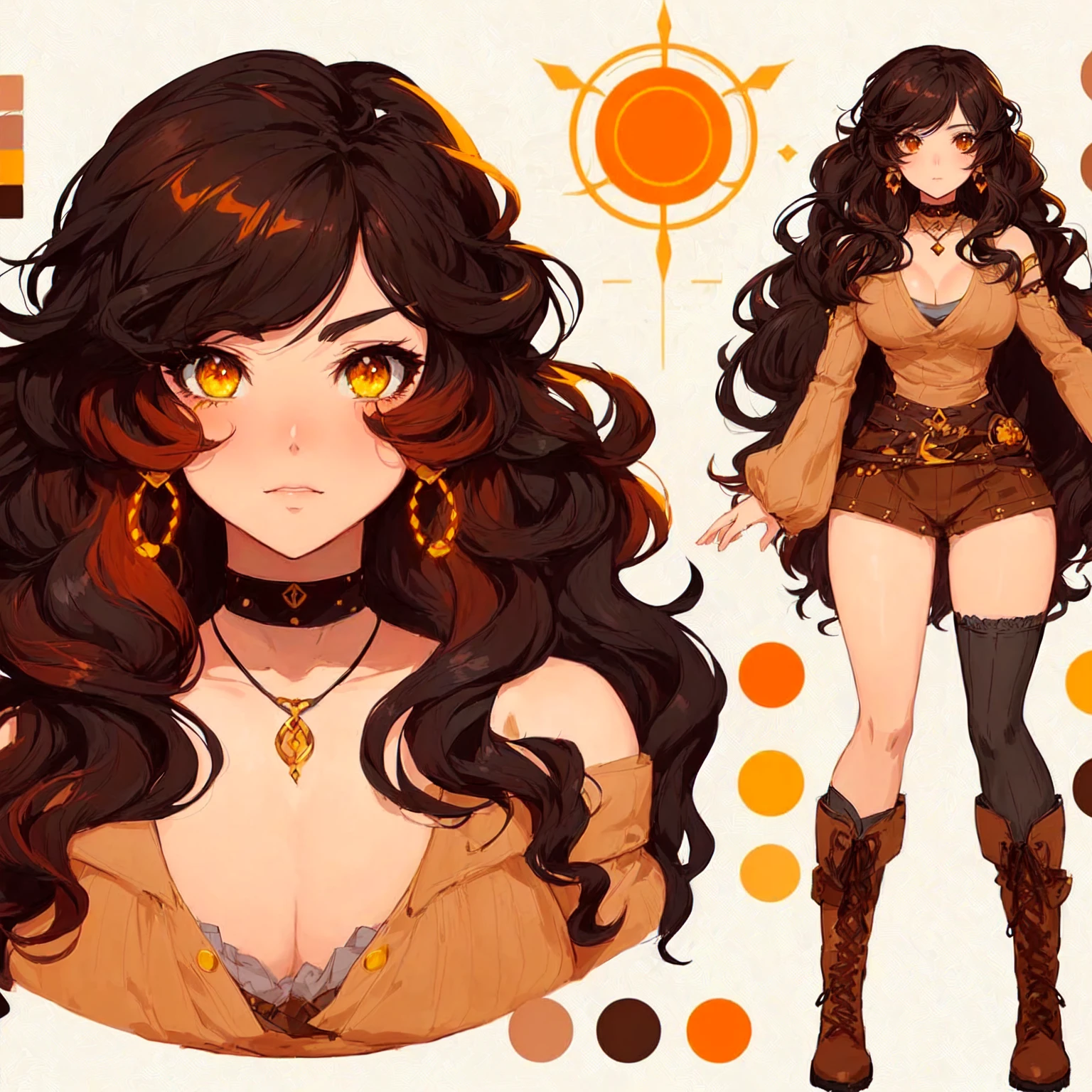 anime girl with long hair and brown outfit with brown boots, adoptable character, detailed anime character art, adoptable full body, boho chic | | very anime!!!, anime design of character, pretty anime design of character, cute art style, anime character art, anime style character, [ design of character ], fullbody commission for, design of character art, full body design of character