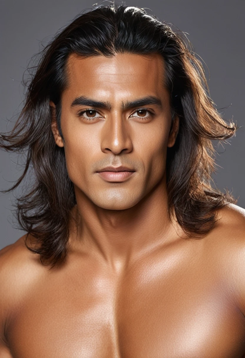 Kaliman actor with thick hair tanned skin