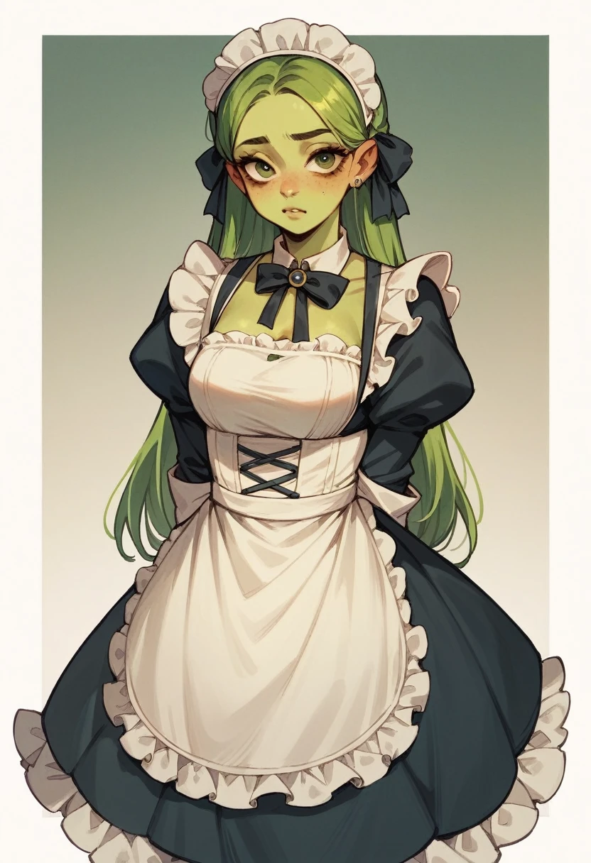 Generate shrek with maid clothes