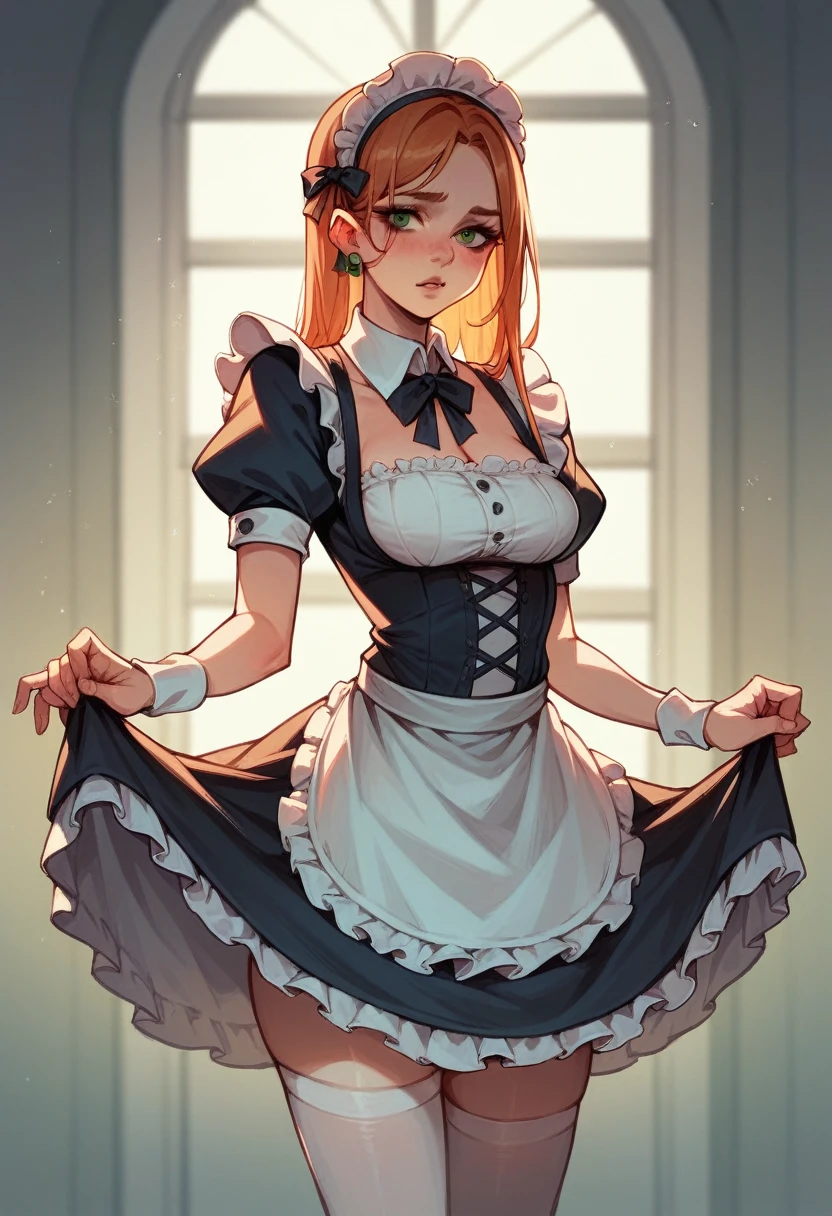 Generate shrek with maid clothes