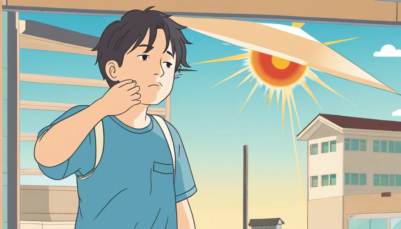 Illustration of heat stroke、Boy