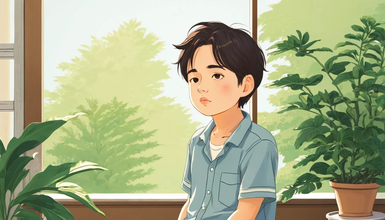 Illustration of heat stroke、Boy