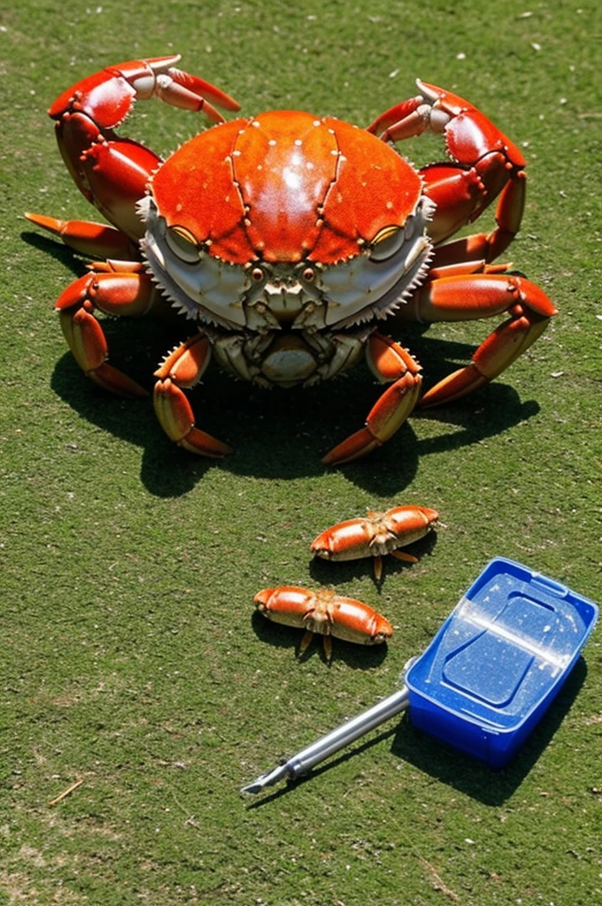 You can draw a crab playing paint ball