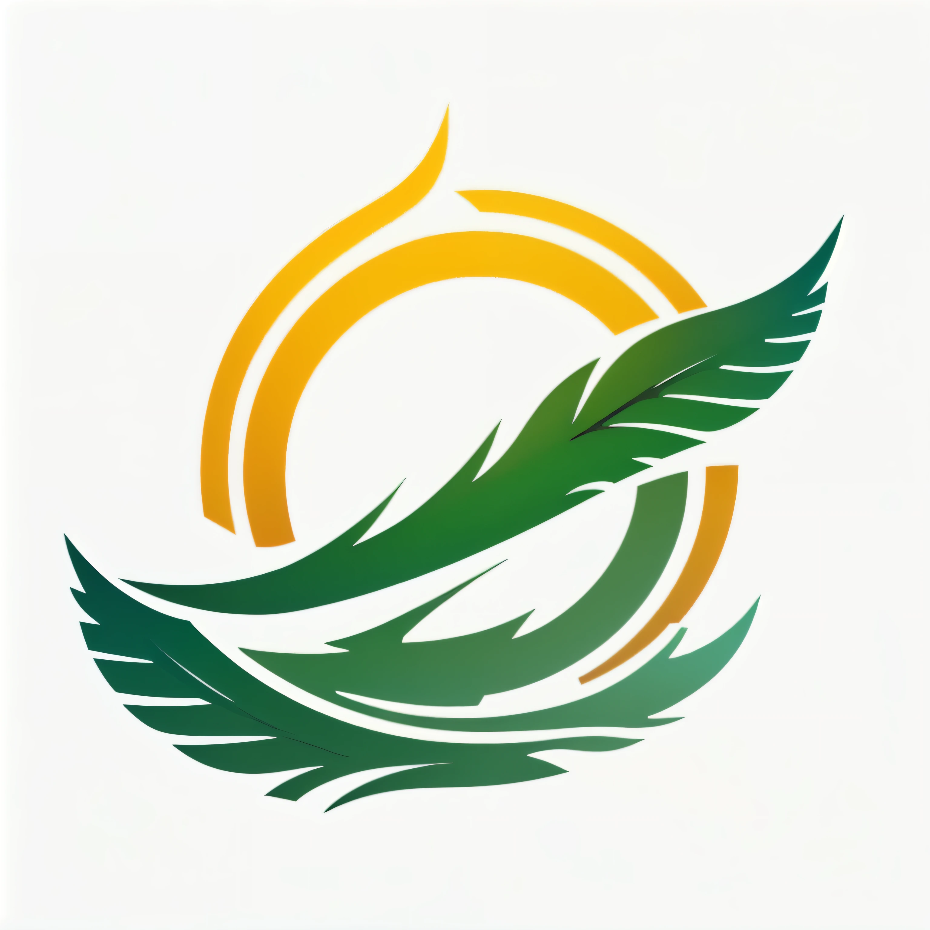 a logo using a leaf, very simple for a nature faction in an RPG world, nature emblem, only green color, leafy, tranquil, Pacific, chic, Symmetrical, posh, high qualiy, com fundo branco