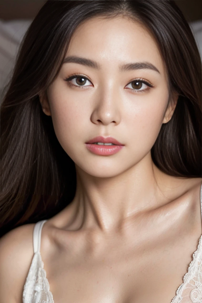 Dark brown hair、Light brown eyes、Japanese actress、 Lady、I am about 40 years old.、(Intricate details:1.2)、(Which one is on top??:1.4)、 (Ultra-high resolution:1.2)、Ultra-high resolution、(Finely tuned)、(Detailed facial features)、Hmph、8K resolution、D cup size breasts、Long Hair、Bedroom、Sleeping in bed、I'I'm sick in bed、Painful expression、Extravagant space、relax、、,Full body photo、Beautiful legs、pink pajamas、Beautiful legs、she, Extreme Detail, Very detailed, Realistic, Hourglass-shaped body, Obscene pose,、、I cry a lot、tears、(auraroid photo:1.2)、A masterpiece of transparent painting、8K、32k、Highest quality、(Details of both eyes)、Put your head on the pillow、Place a towel on your forehead to cool it down、