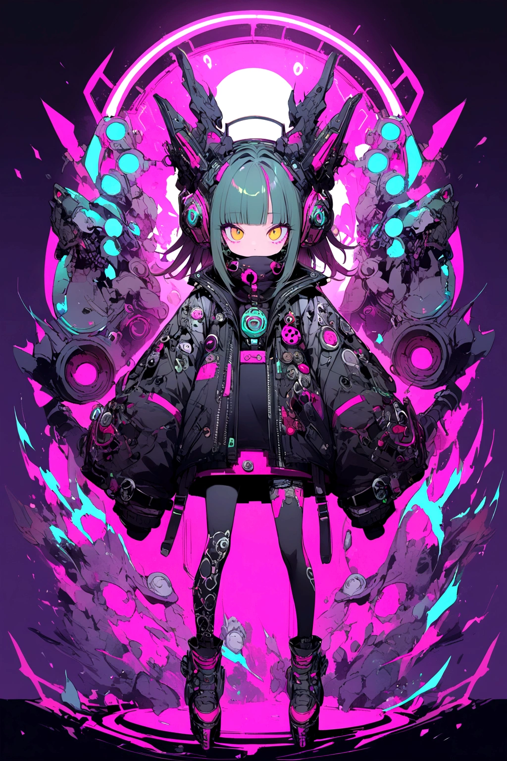 monster、monster、cute、cyber punk、whole body
