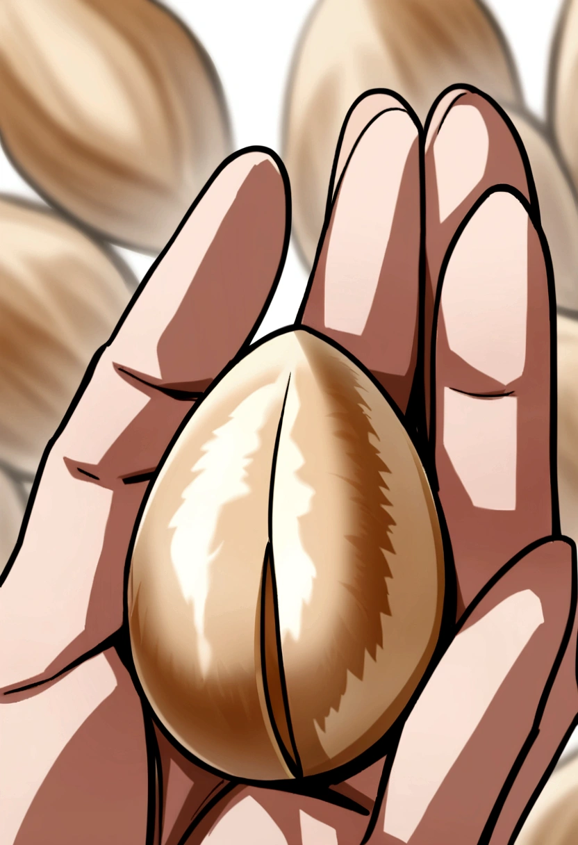 Show the meaning the people know that this is ALMOND SEED PROTEIN, making actor looks as a agriculturer, making almond seed is main evidently
