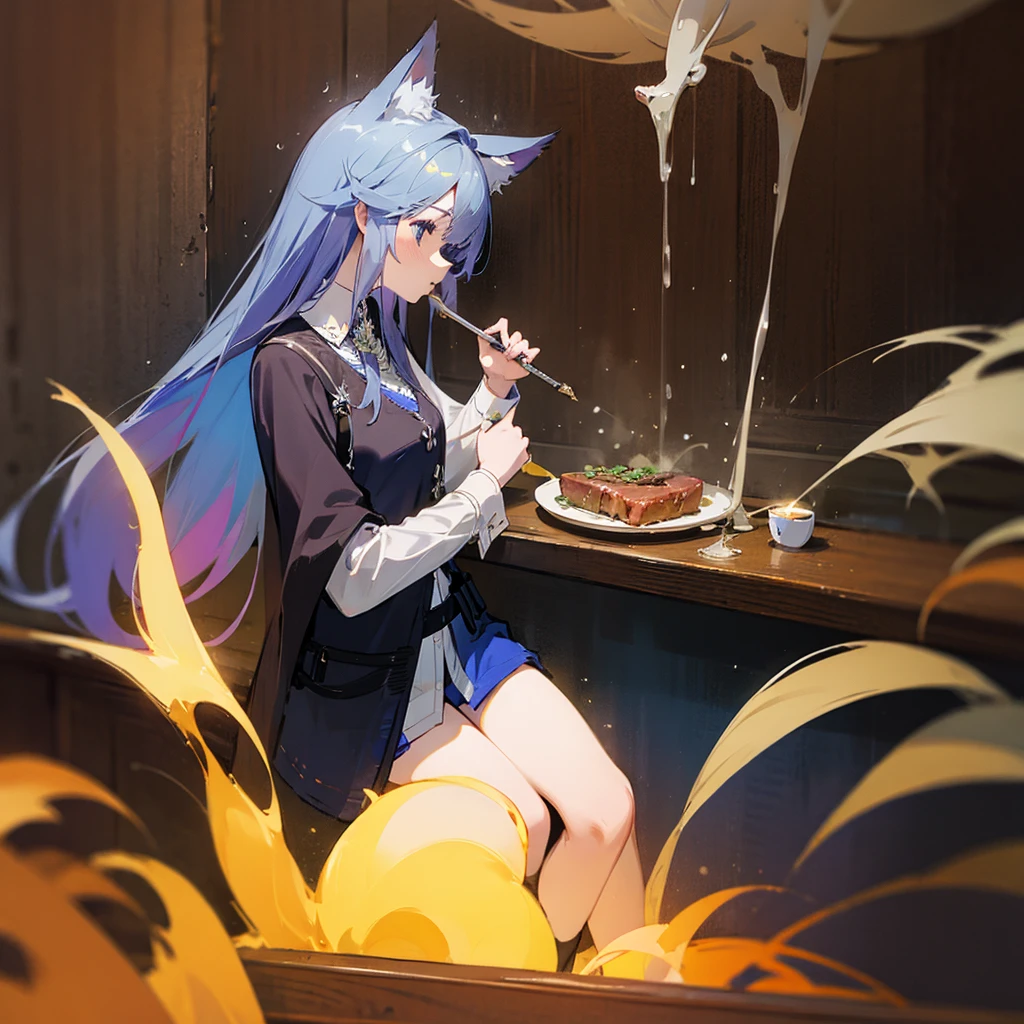 Different world Fantasy cooking Item image restaurant steak Looks delicious cute