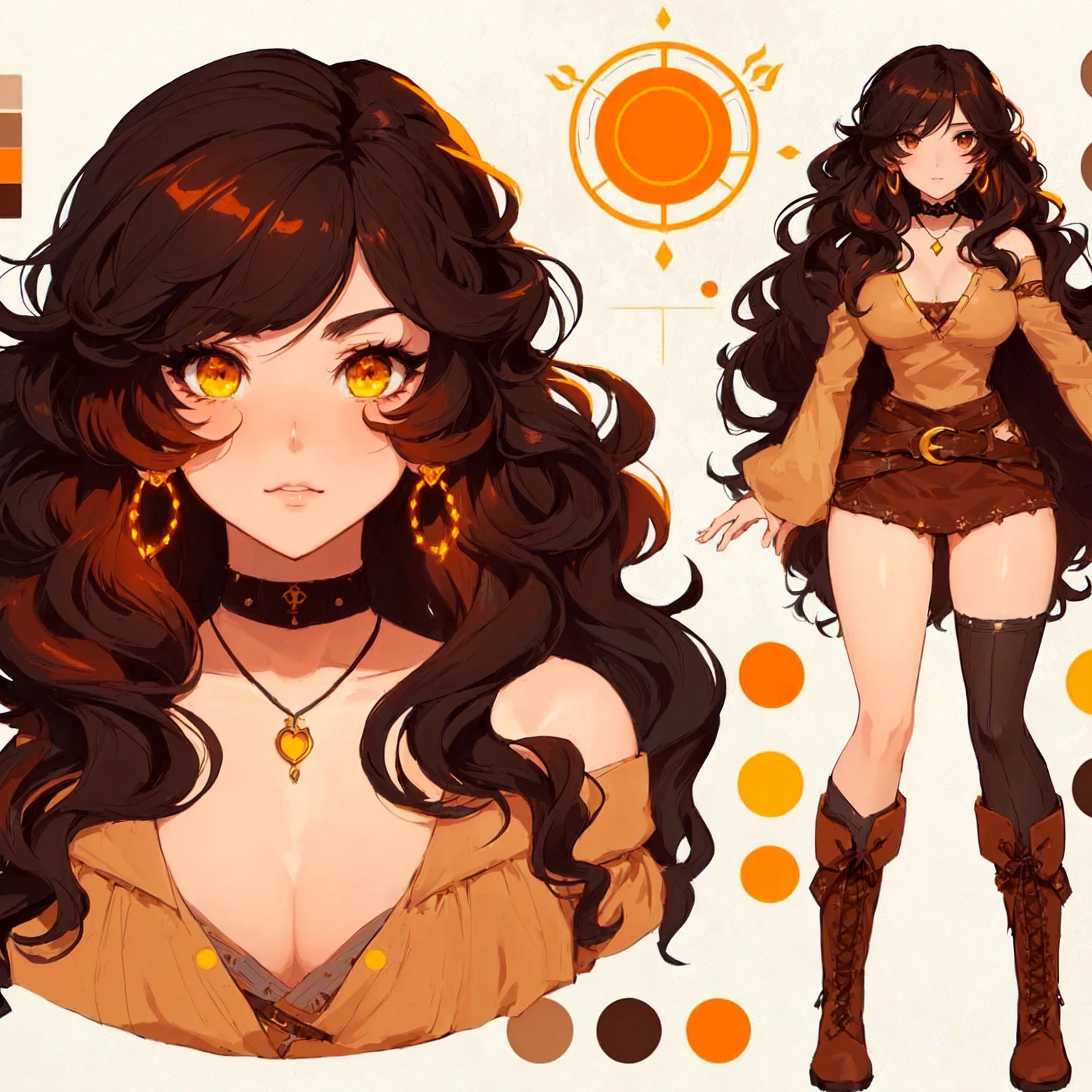 anime girl with long hair and brown outfit with brown boots, adoptable character, detailed anime character art, adoptable full body, boho chic | | very anime!!!, anime design of character, pretty anime design of character, cute art style, anime character art, anime style character, [ design of character ], fullbody commission for, design of character art, full body design of character