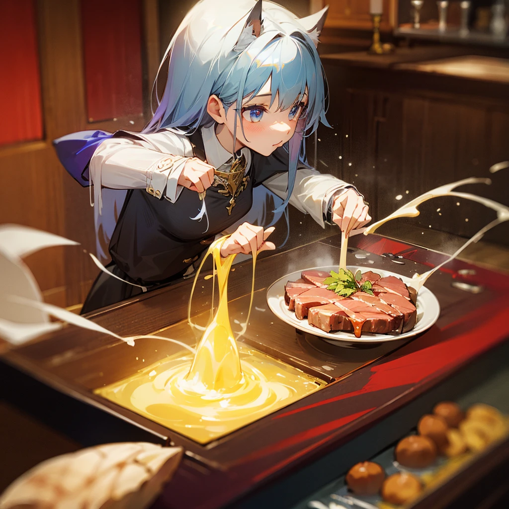 Different world Fantasy cooking Item image restaurant steak Looks delicious cute