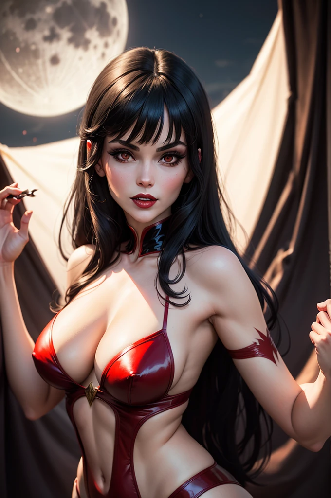 Vampirella with moon backstage