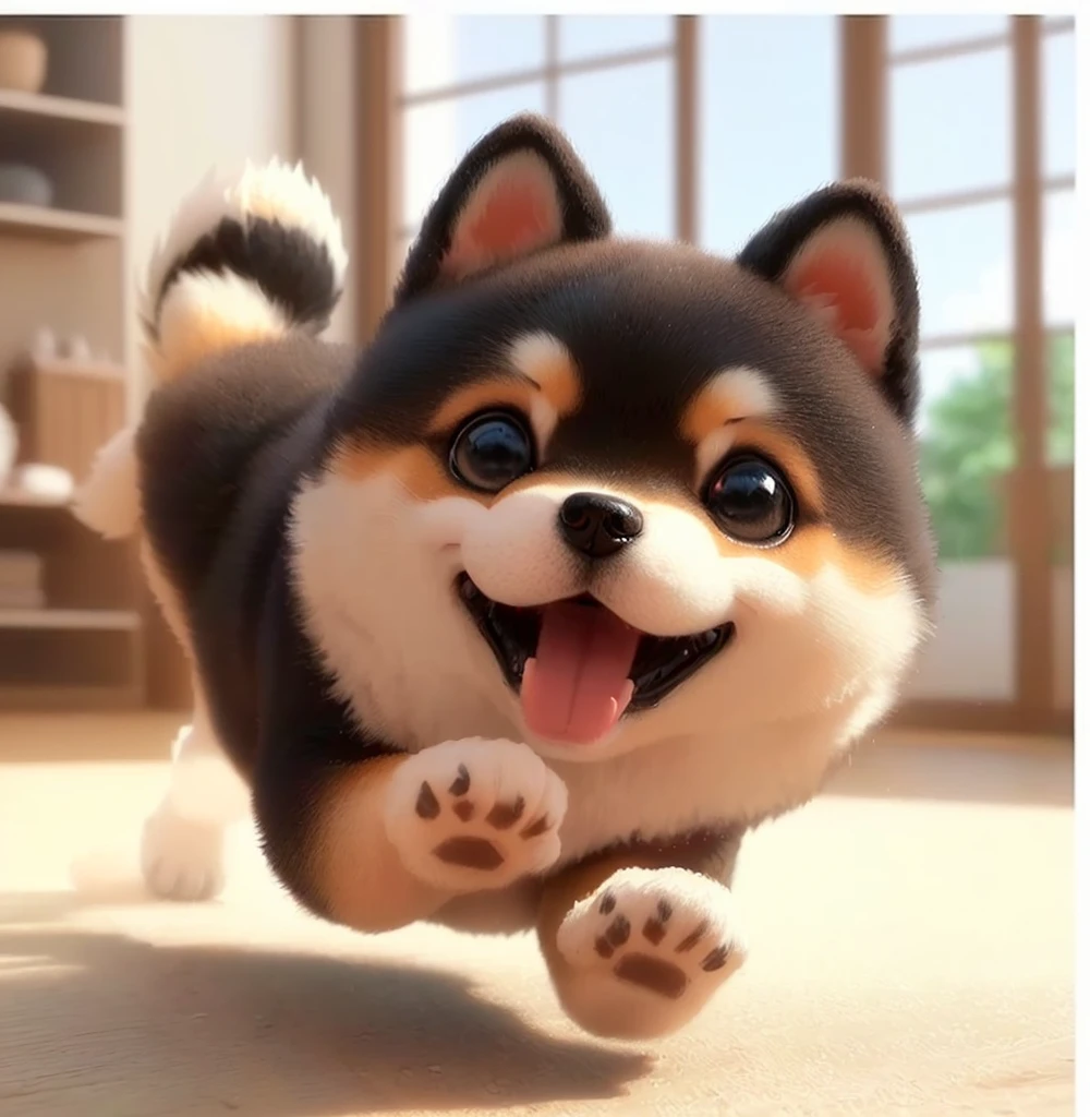 黒Shiba Inuが首を傾げてこちらをみてクローズアップ, kawaii Cute dog, anthropomorphic Shiba Inu,, Cute dog, Shiba Inu, isometric 3d fantasy Cute dog, shibu inu, Shiba Inu dog, Japanese Dog, Cute 3D rendering,, puppy