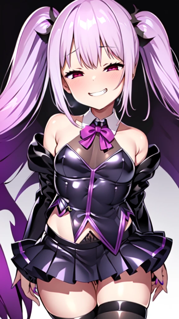 (masterpiece, Highest quality), (One girl), (Browsing Caution)、Browsing Caution、at close range、cute、Pink Hair、Medium-long hair、 Curly Ponytail、 Fantasy Style衣装、Check skirt、Trembling with sexual climax、 Knee socks vibrator thigh vibrator, Black lace panties、Dripping love juice、 Heart Pupil、 Looking at me with a look of ecstasy、like、((close)), ((Blushed)),,,Sweat、Perfect lighting、Natural light、Perfect composition、Fantasy Style