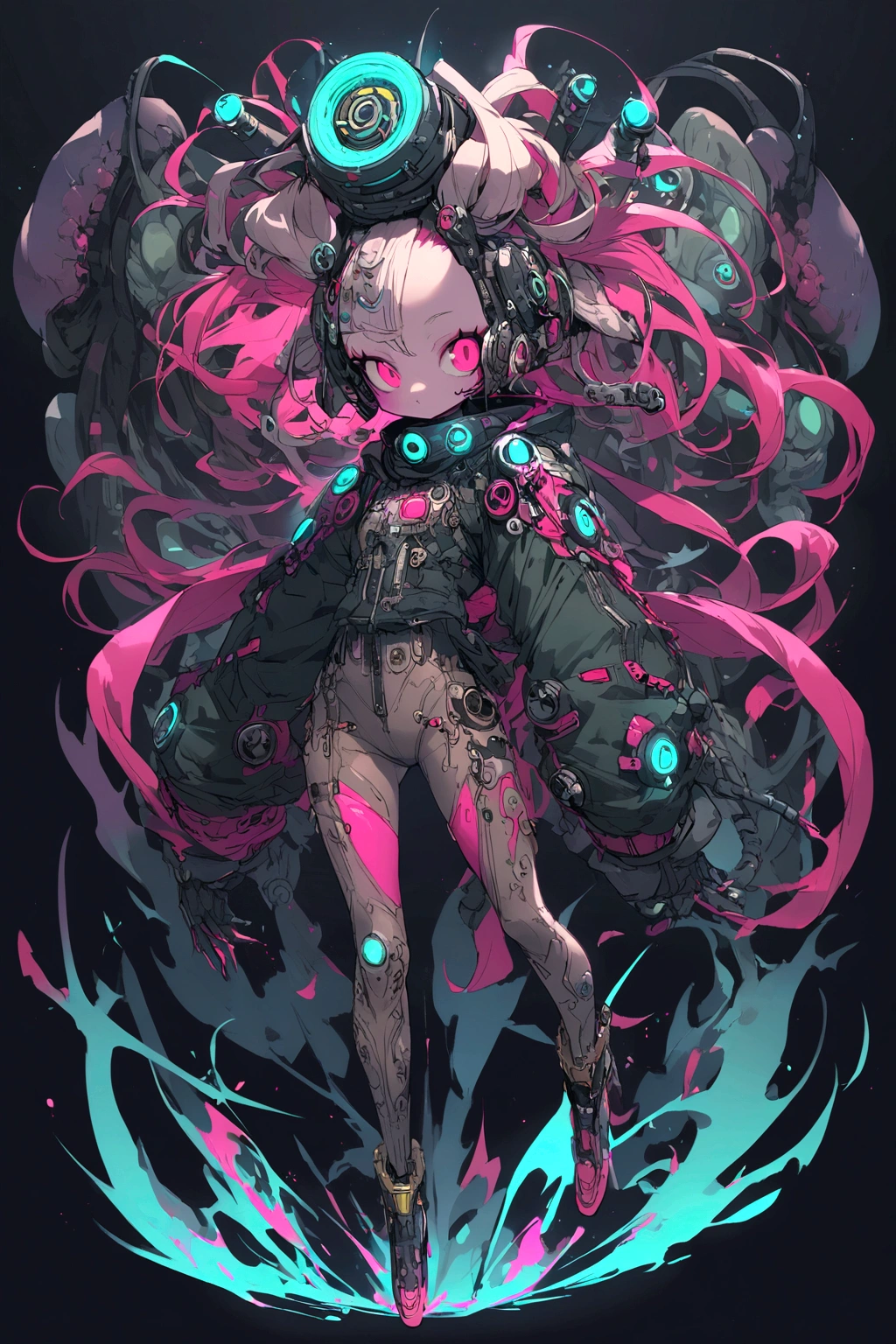 monster、monster、cute、cyber punk、whole body