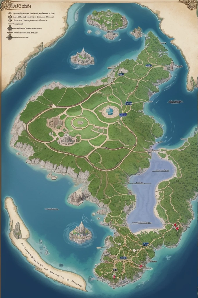 Create an RPG map of the region from a floating celestial castle