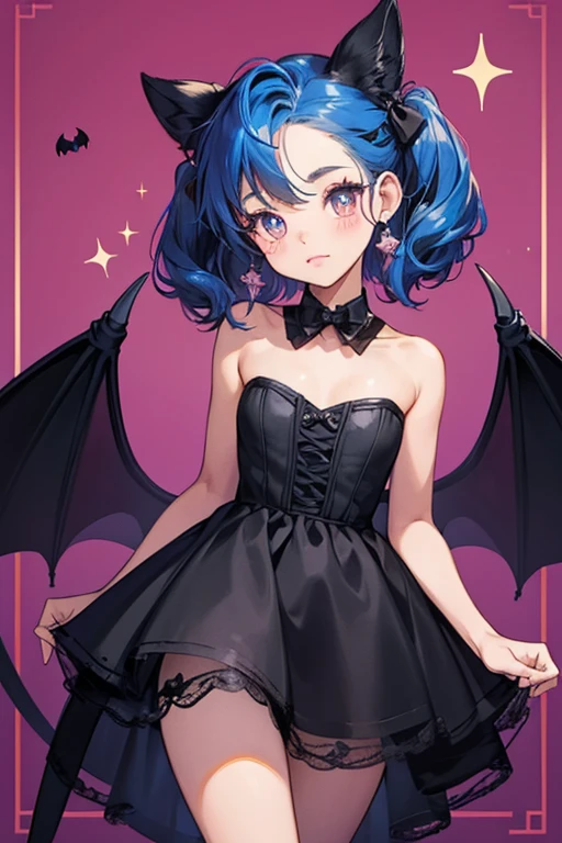 Midnight Pup is a black girl Chihuahua with cute brown eyes. She even comes with some bat wings! She has faint blue hair in a bun and she also comes with a white collar. SPARKLE; GLITTER