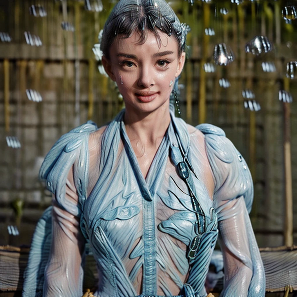 masterpiece of ExtremelyDetailed (ProfessionalPhoto of Stunning women:1.4) Looking at Sky, (((Downpour))), BraidHair with bun, (Joyful Expressions LifeLike Rendering), ((Extremely detailed beautiful face and eyes)) BlushAhegao SmoothArmpit LiquidSoap WhiteBubbles (((WetHair)))  BREAK  PUNIPUNI (((AudreyHepburn))), Beltbra, MysticSight, (Torrential Rain:1.4) (SparklingDrops:1.28) (Overflowing HUGE Underboob Overflowing WaterDrops Overflowing water)(((WetHair WetFace WetSkin:1.37))), (SFW), HiddenHands, MotionBlur (BokeH:1.4), (no extra limbs), (no extra eyebrow), (((from above)))