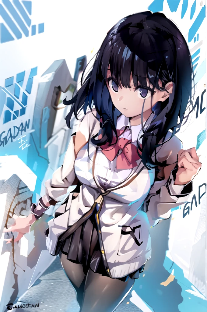 masterpiece, best quality, (2 girls), city, walking
BREAK  aaakane, short hair, red eyes, large breasts, purple bowtie, collared shirt, white shirt, off shoulder, purple jacket, partially unzipped, long sleeves, sleeves past wrists, pleated skirt, black skirt, pantyhose, light smile, 
BREAK  rikka1, takarada rikka, black hair, blue eyes, wrist scrunchie, long hair, red socks, , black skirt, bangs, pleated skirt, orange scrunchie, red bow, white cardigan, long sleeves, bowtie, white shirt, miniskirt, white sweater, emotionless, Corruption,라텍스옷, 