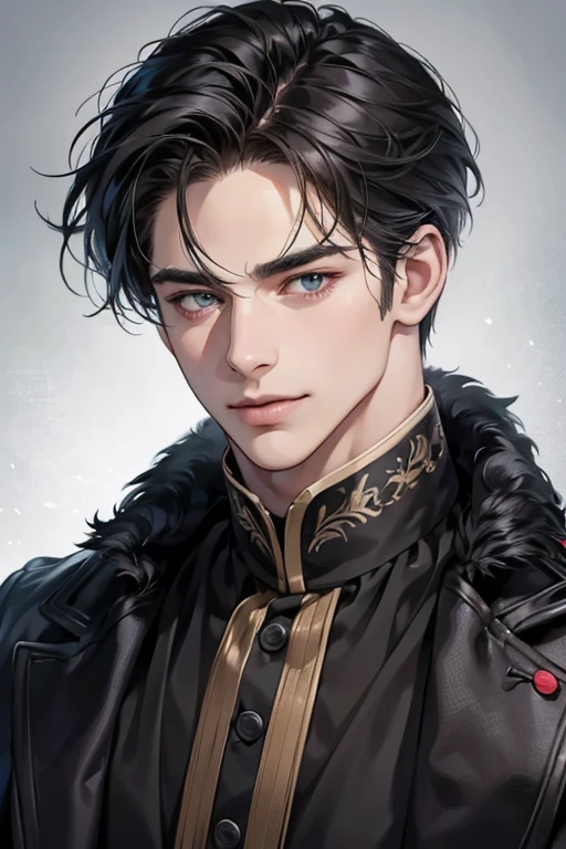 (best quality,4k,8k,highres,masterpiece:1.2),ultra-detailed,(realistic,photorealistic,photo-realistic:1.37),30 year old man,3 day beard,handsome anime,portraits,strong,masculine,dark hair,sharp jawline,mesmerizing eyes,perfectly styled hair,cool anime outfit,confident expression,vibrant colors,dynamic lighting, CEO and expression smile in love.
