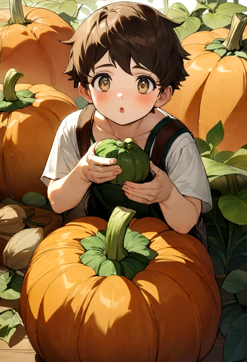 Show the meaning the people know that this is PUMPKIN SEED PROTEIN, making actor looks as a agriculturer, making pumpkin seed is main evidently