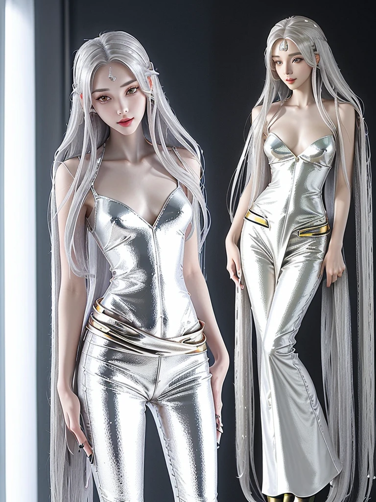 (Anatomically normal:1.8)、(9Life-size small face:1.8)、(She has an extreme exhibitionism habit and has a strong desire for everyone to see her naked.:1.8)、(She suddenly wanted to show off her beautiful bust to the viewers who were in love with her, so she took off her bra. She is a super beautiful gravure idol with a beautiful, slim and slender figure.:1.8)、(Super long, shiny, super straight silver hair that reaches down to her waist:1.8)、(Long, straight, silver hair that didn't get torn by the wind and fell straight down to her waist.:1.8)、(頭の上から綺麗な足のBare toesまで写っている上半身だけ全裸の全身写真:1.8)、Professional top-class gravure idol、(She is a very attractive woman with a beautiful hourglass figure and a completely naked upper body.:1.8)、(Thin and slender build:1.8)、(A naked waist that's too thin:1.8)、(Smooth, white, wrinkle-free skin all over the body:1.8)、Exposed, bare, beautiful legs that are too long and too thin、(The beauty of her naked legs, so thin:1.8)、(Professional top-class gravure idolらしい上半身が全裸になって全裸の綺麗な乳房を強調したセクシーな直立して綺麗で細い足を揃えているポーズ:1.8)、(頭の上から綺麗な足のBare toesまで写っている直立して立っているポーズの全身写真:1.8)、Bare deep collarbone、Naked smooth shoulders、Naked Deep Cleavage、The exposed upper body is completely naked. The young, firm, firm breasts are large and beautiful.:1.8)、(With her upper body completely naked, everyone can see her proud pink areola and erect, prominent nipples.:1.8)、The proud, protruding upper body shows off her bare breasts.、(The desire to show off beautifully shaped, large breasts while completely naked:1.8)、Dynamic Effects、Written boundary depth、Cinematic Light、Lens flare、Ray Tracing))、Fantasy、Big, beautiful blue eyes、A beautiful, symmetrical face、(Too beautiful small face:1.8)、A beautiful and small face created by a professional makeup artist to perfection、(A beautiful woman with a small face that is so beautiful you can't help but stare.:1.8)、Bare toes、jewelry、(Anatomically normal:1.8)、(No anatomical abnormalities:1.8)、(Professional top-class gravure idolらしい上半身が全裸になって見事に露出した上半身が全裸の垂れていない張りのある綺麗で大きな乳房を強調したセクシーなポーズ:1.8)、(立っている全身の姿の頭の上から足のBare toesまで写っている全身写真:1.8)、(Her beautiful legs are neatly aligned:1.8)、(She looks at the viewer with a look of genuine love and desire.:1.8)、(She was only wearing a pair of high quality, branded, ultra compact violet panties.:1.8)、(The upper body is completely naked:1.8)、(The upper half of the body is completely naked and not wearing anything:1.8)、(The upper body is completely nakedになって若さのある垂れていない張りのある綺麗な形の全裸の乳房:1.8)、(With her topless body exposed, her tiny waist was beautifully exposed:1.8)、(Her upper body was completely naked and exposed, revealing her beautiful pink areola and prominent, erect, naked nipples.:1.8)、(Her bare upper body is completely naked and exposed, revealing her beautiful vertically split bare navel.:1.8)、(A photo of a gravure idol completely naked from the waist up, taken by a professional photographer in a photo studio.:1.8)、(Anatomically, there is no abnormality in the face.:1.8)、(Anatomically, there are no abnormalities in the upper body.:1.8)、(Anatomically, there are no abnormalities in the entire body.:1.8)、(No anatomical abnormalities in the upper body:1.8)、(No anatomical facial deformities:1.8)、(Anatomically, there is no abnormality in the face.:1.8)、A beautiful topless woman、(Anatomically normalな体全体:1.8)、(A very beautiful, very pretty, very attractive woman was completely naked from the waist up, revealing her young, firm, beautifully shaped breasts, her extremely slim waist, and her long, slender, beautiful legs, all wearing only a pair of ultra-compact, branded violet-colored sexy panties.:1.8)、(The upper body is not wearing anything:1.8)、(She was wearing only a pair of violet, very compact panties.:1.8)、(One topless girl:1.8)