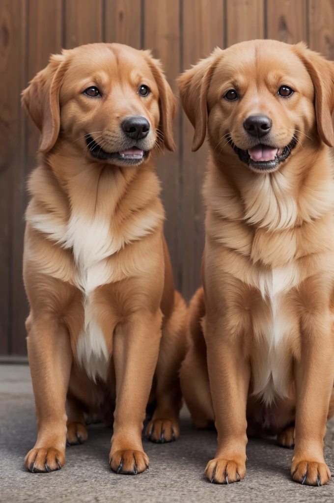 Two caramel dogs breeding