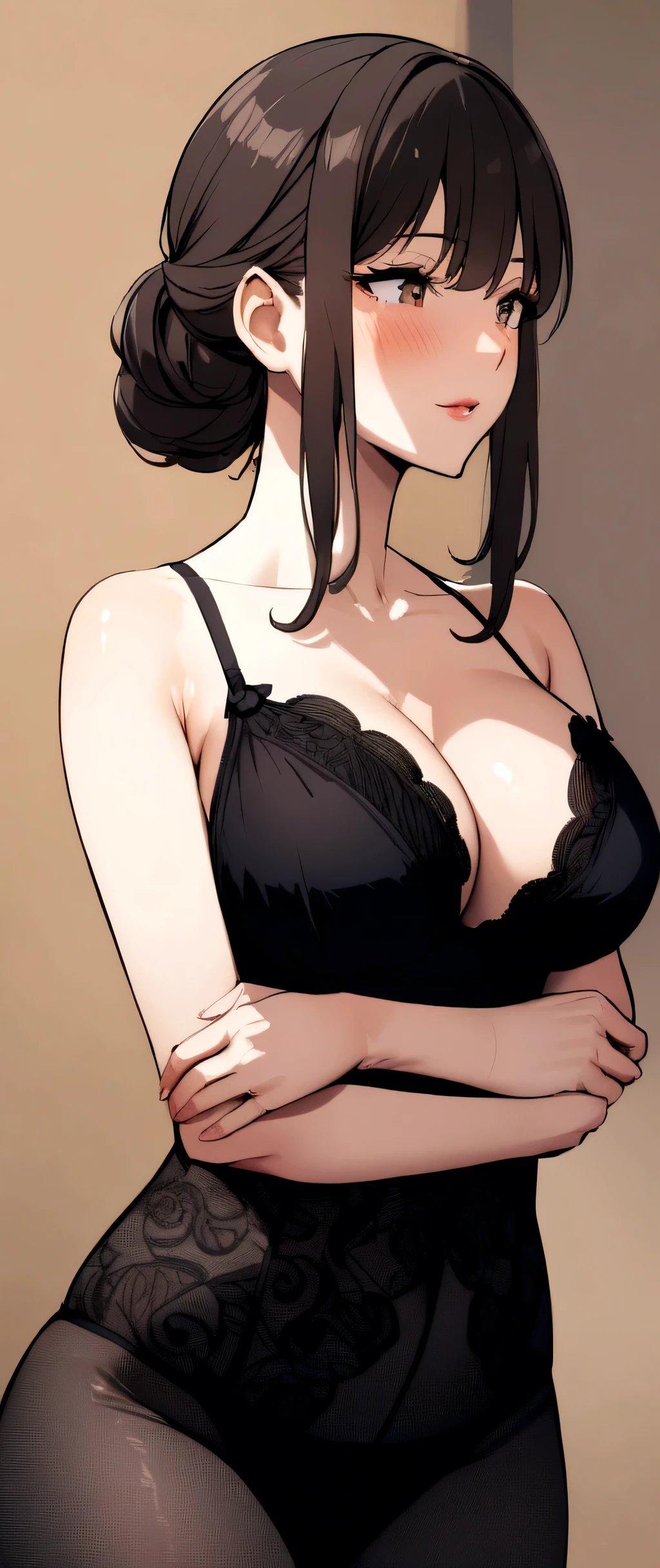 A MILF teacher in lingerie