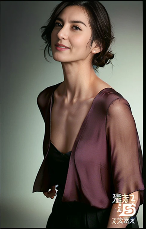 (Highest quality,8K,masterpiece),
Rough skin,Wrinkles around the mouth and eyes、 Anatomically correct, sharp, Gray background((Japanese Mature, 50 years old)), alone, ((Facial wrinkles),Dark Eyes、Medium、Cleavage, Shapely Breasts, Straight light brown hair that reaches the shoulders, (((Chubby body type )))(((Stand upright, Facing the center of the screen.))), Close your mouth and look ahead with a serious face.,,Loose silk blouse,A slit skirt that accentuates the waist, Looking at the camera。Sexy Makeup、、smile、Beautiful clavicle、Pubic shape、Breasts are hidden by clothes、Black background