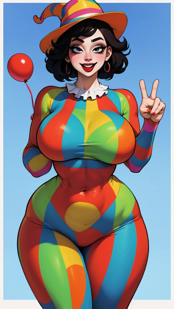 Clown woman, curvy, falda corta