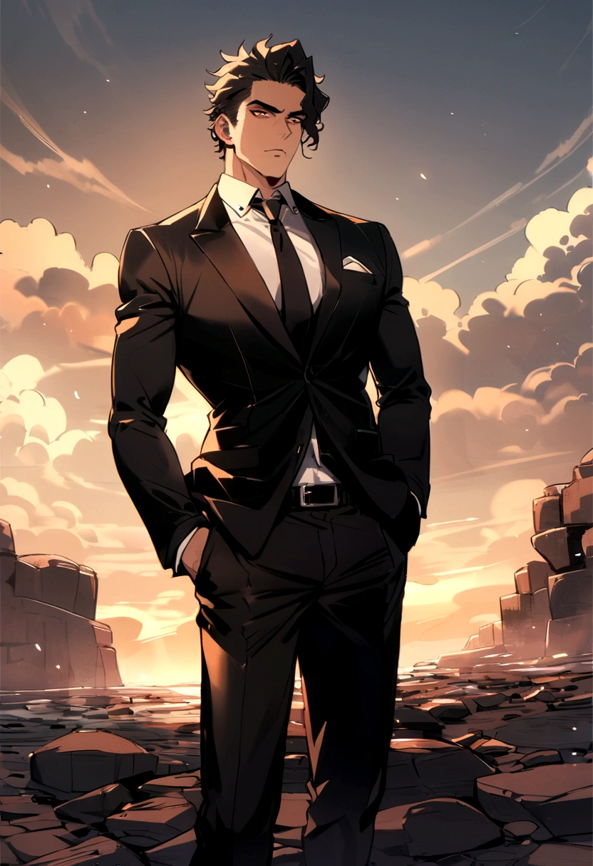 handsome man in suit , sem barbaa , executive sexy man, Black Suit
