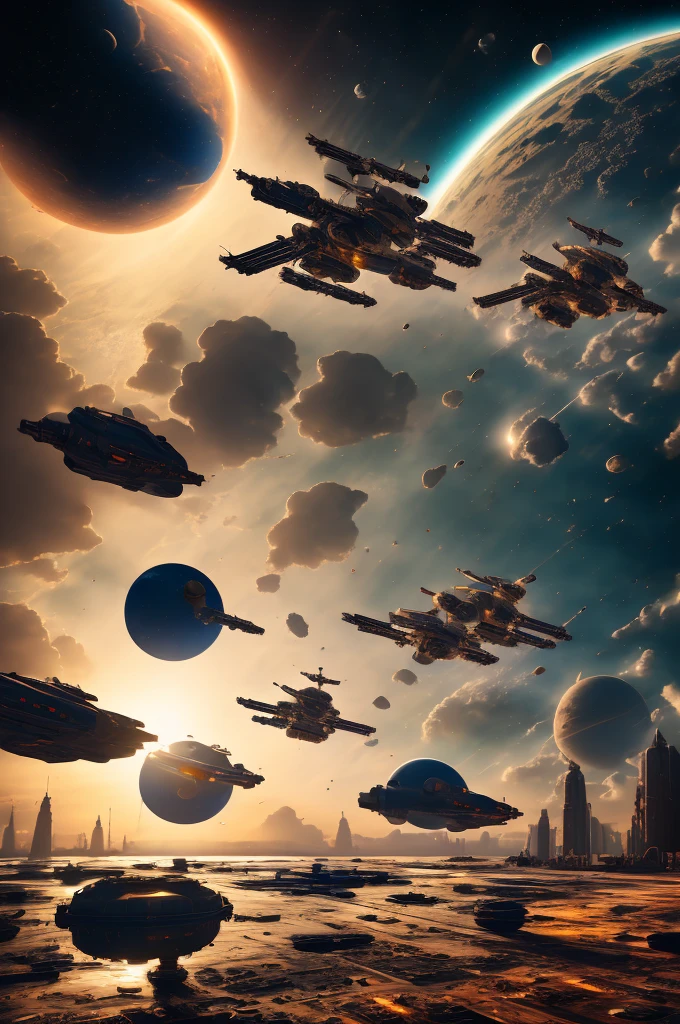 a spacecraft under construction in a space shipyard drydock with tugs and EVA astronauts all around it, masterpiece, best, photo realistic space shipyard scene, Mars in the background, outer space, futuristic space scene, asteroids, space factory, orbital shipyard, orbital space station, international space station, orbital reef