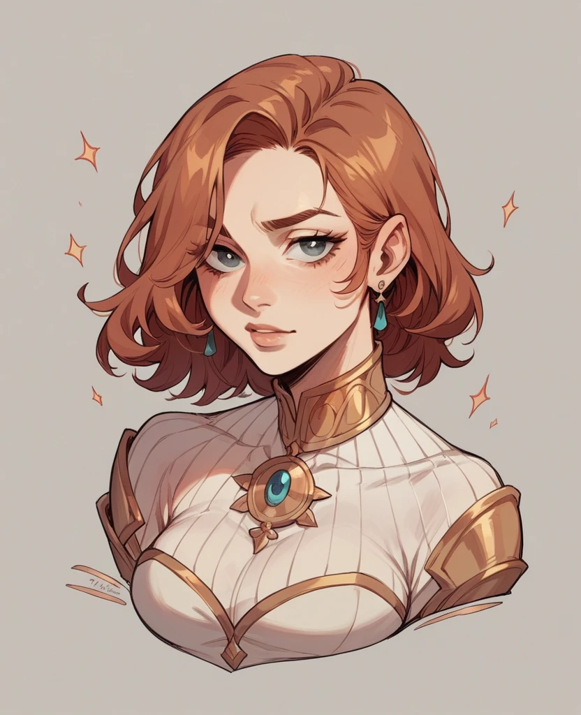 Light auburn hair while body of goddess