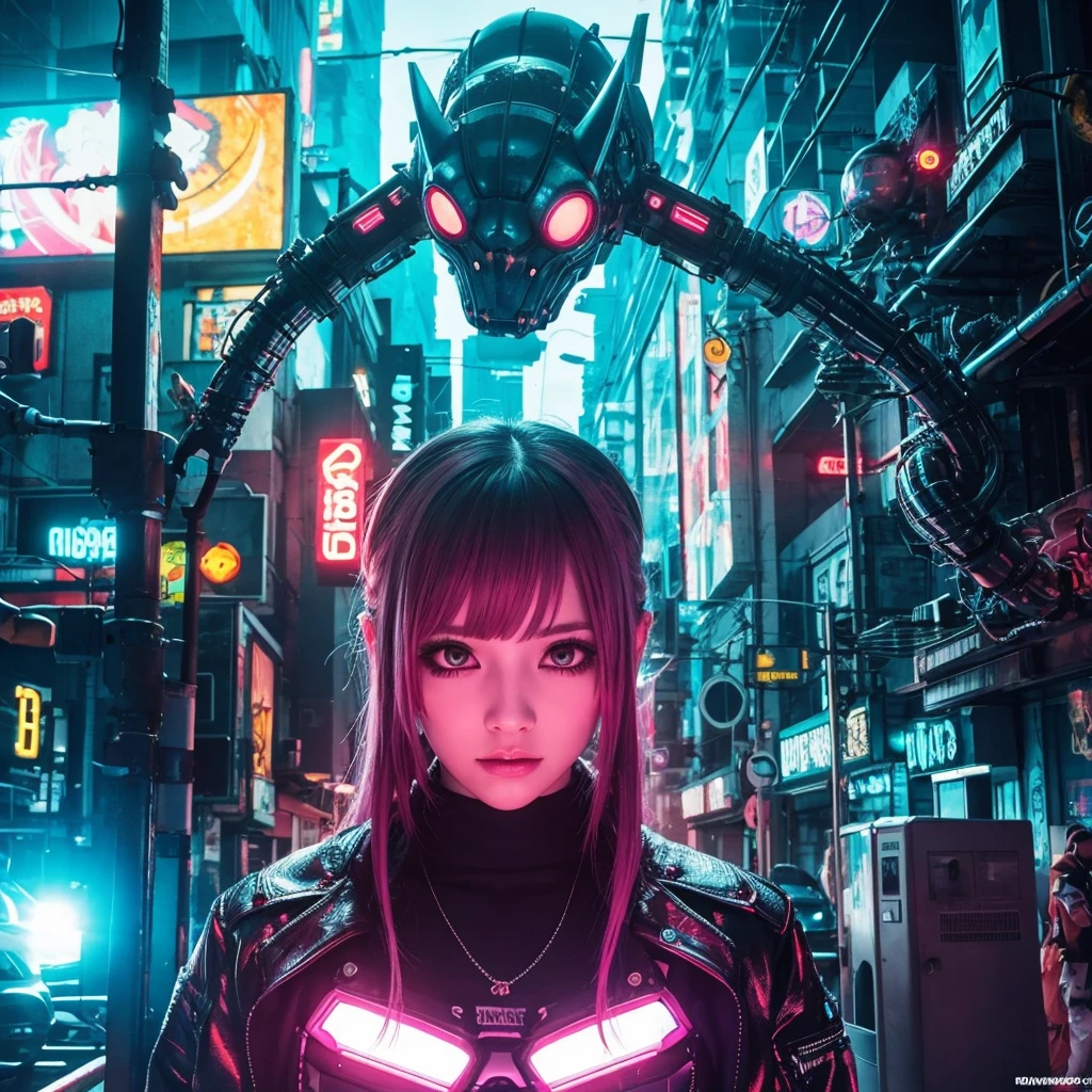 Cute,Monster,cyber punk,psychedelic
