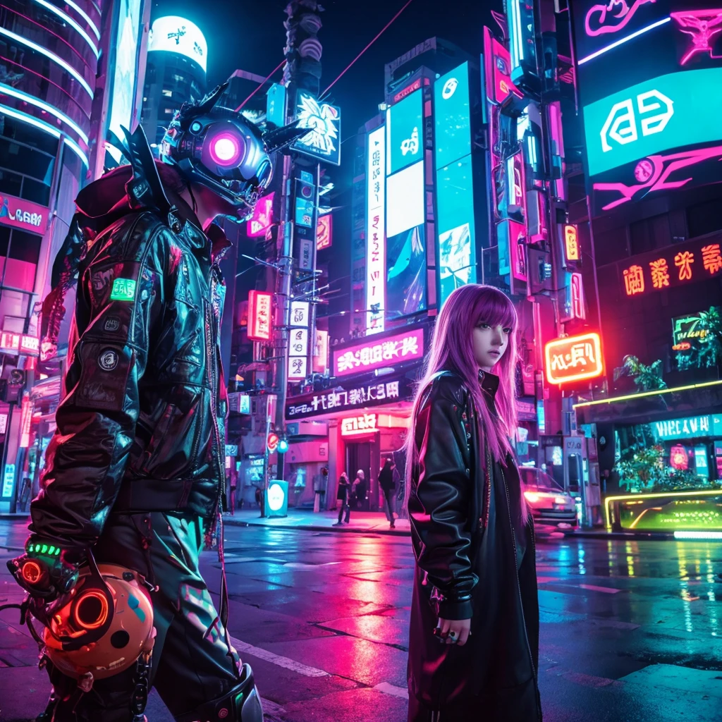 Cute,Monster,cyber punk,psychedelic