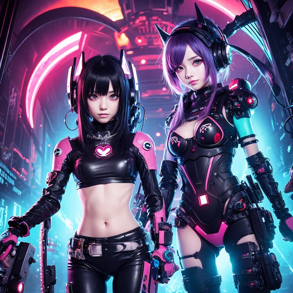 Cute,monster,cyber punk,psychedelic,psycho,anime