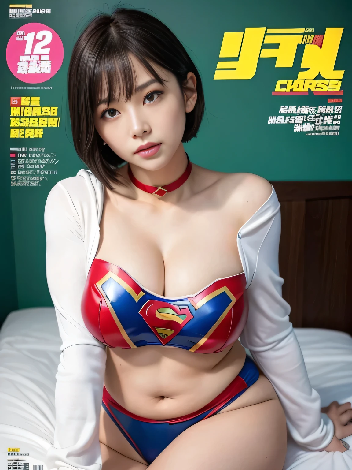 masterpiece、Enamel Supergirl Costume、Short Hair、Hospital operating table、Crisis situation、Big and ample breasts、looking at the camera、Shiny、Off the shoulder、choker、Long sleeve、exy poses to seduce、Sweaty skin、Model Body Type、Alluring、charm、Enchanting、Abused、test subject、victim、Wild、Photorealistic、latex、Expose your belly、athlete、Racing Bloomers、Adult magazine cover、Beautiful Body、