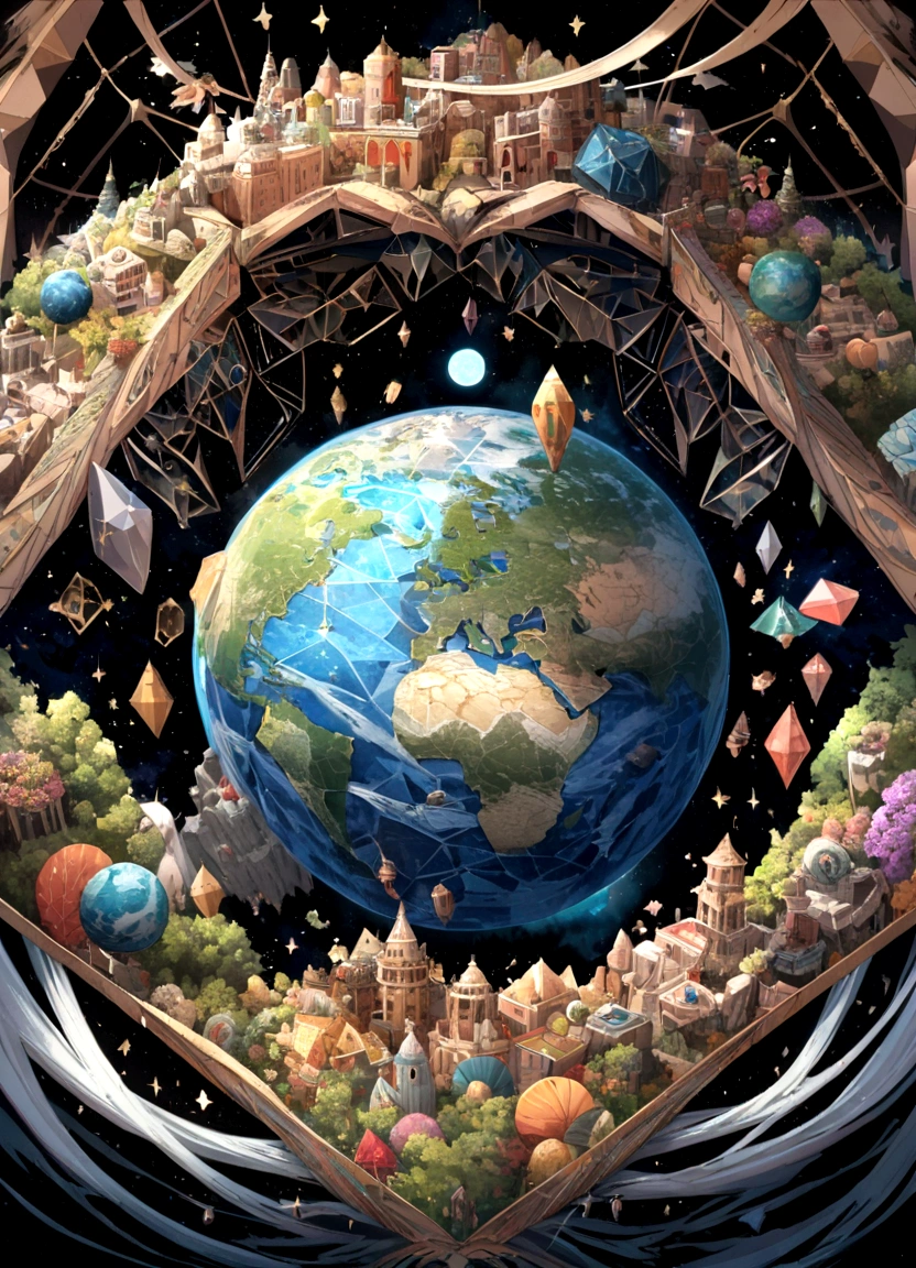 The Earth is made up of polygons floating in space