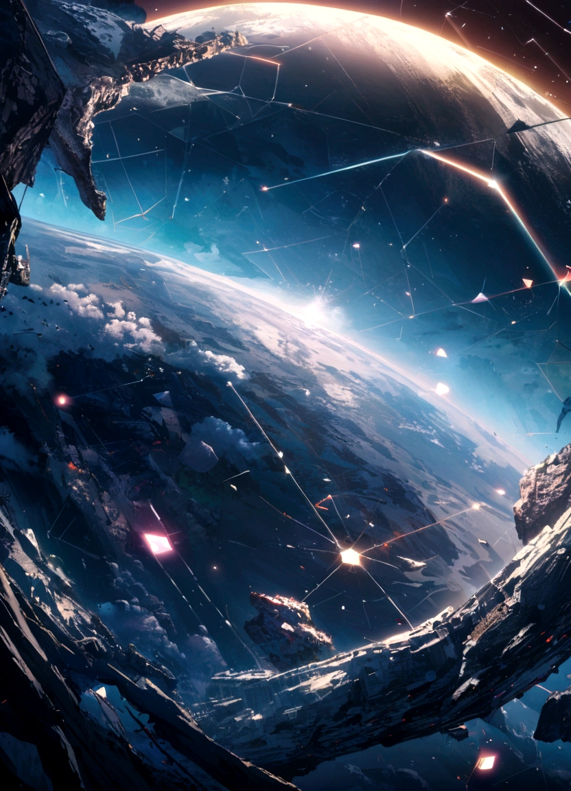 The Earth is made up of polygons floating in space