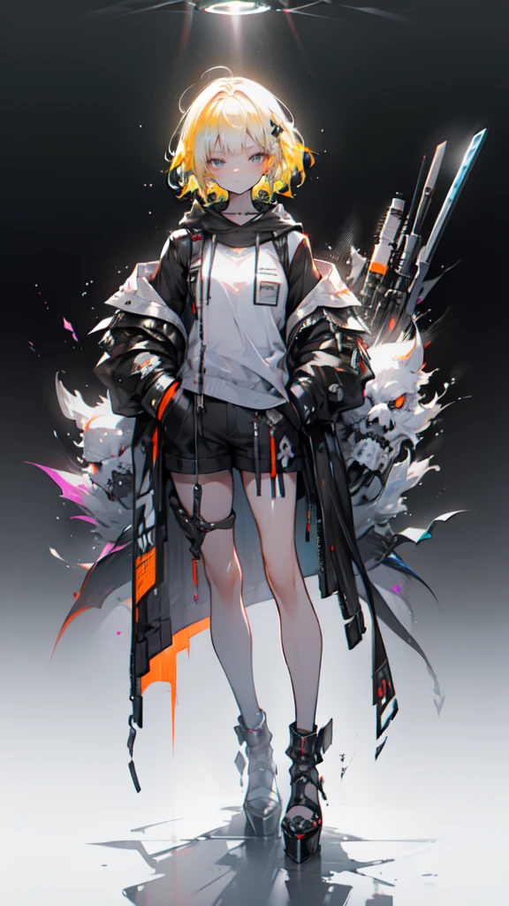 1girl,night city,rain,coat,hands in pockets