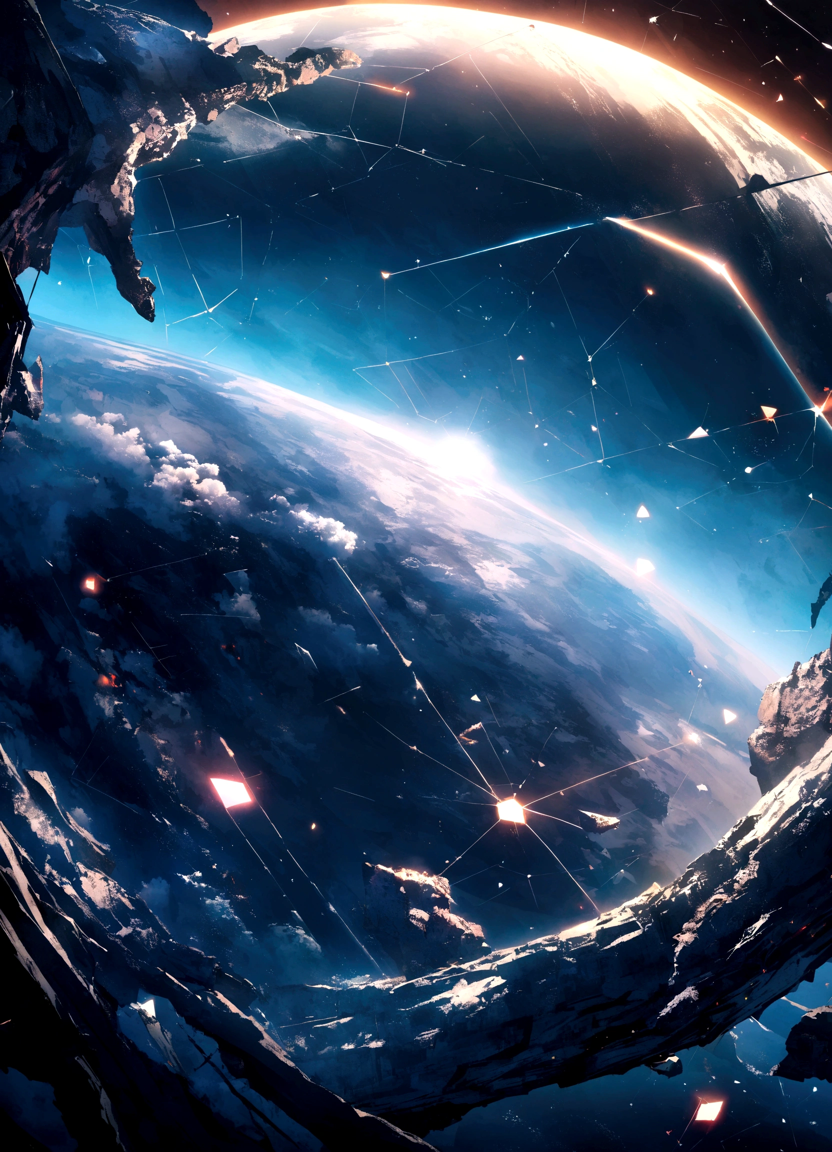 The Earth is made up of polygons floating in space