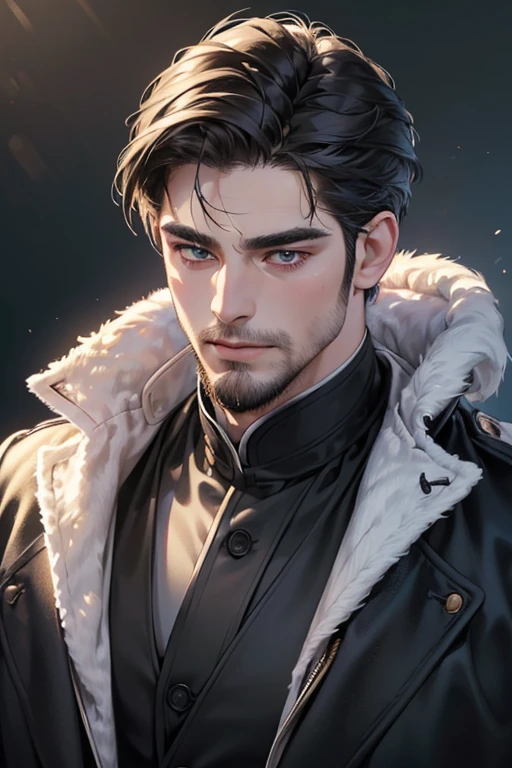 (best quality,4k,8k,highres,masterpiece:1.2),ultra-detailed,(realistic,photorealistic,photo-realistic:1.37),30 year old man,3 day beard,handsome anime,portraits,strong,masculine,dark hair,sharp jawline,mesmerizing eyes,perfectly styled hair,cool anime outfit,confident expression,vibrant colors,dynamic lighting