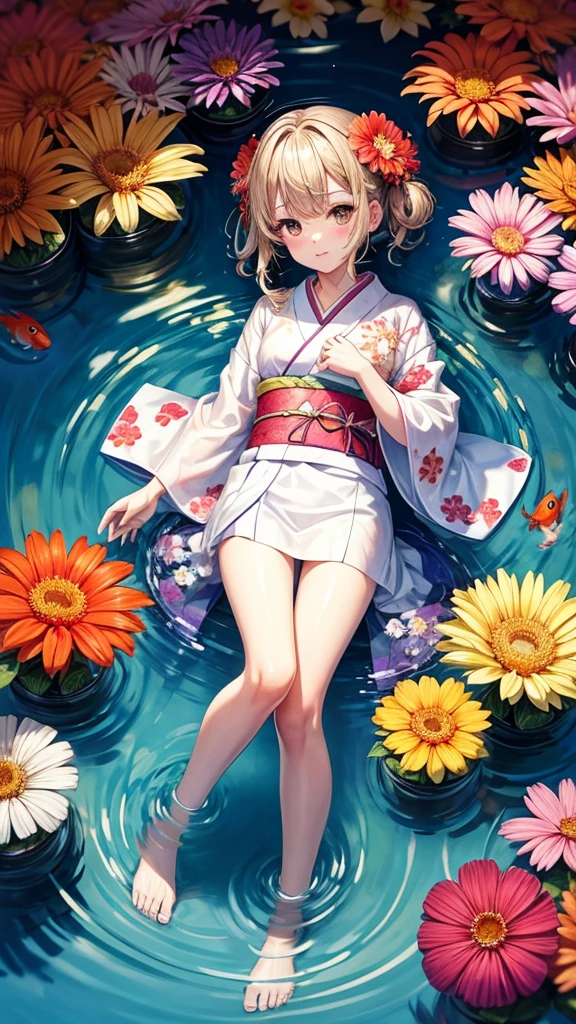 summer kimono Goldfish flower Girl clear cute Emotional