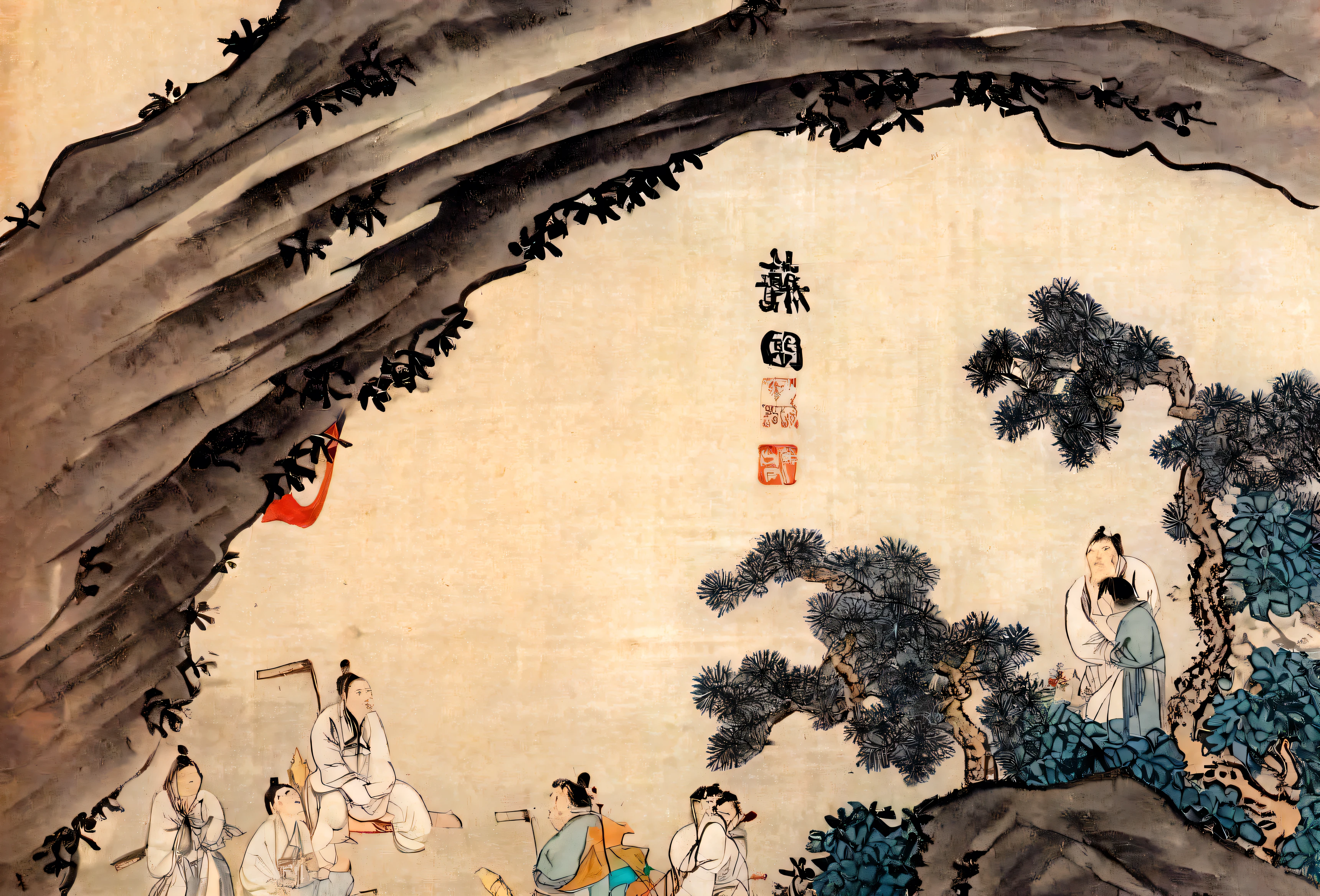 Take off into the fairy world, A chance encounter with Liu Hanshu, He saw his old self, I decided to take him on as my apprentice., Teach them how to protect themselves, But thanks to the Tibetan star charts, He established ties with the Liu family and the Yujian sect., Beginning with the death of Liu Hanshu, Chin Yu embarked on the road of confrontation with a strong enemy, Work Hard, Strengthen yourself, Follow your own path of justice, I want to protect the people I care about too., The three brothers set out, So I set off on a long journey to find a good brother., Chin Yu, Where are Xiao Hei and Hou Fei?？（canyon）Climb the street（Doomsday Stream）Eyes full of anger，He clenched his fists，Quickly，Inflicting a fatal blow on the opponent，Full Body Lesbian，Full body male wizard 32K（Masterpiece Canyon Ultra HD）長く流れるようなBlack Hair，Spacious campsite，bloom， The injured lined the streets（canyon）Climb the street， Explosion site（canyon）， （Linen Batik Scarf）， Angry fighting stance， looking at the ground， Batik Linen Bandana， Chinese style python pattern long sleeved clothing， canyon（Abstract propylene splash：1.2）， Dark clouds lightning background，Flour Flies（Realistically：1.4），Black Hair，Flour flying up，Rainbow Background， High resolution， detailed， RAW Photos， sharp， Nikon D850 film stock photo by Jefferies Lee 4 Kodak Portra 400 camera F1.6 shots, Rich colors, Ultra-realistic vivid textures, Dramatic lighting, Unreal Engine Art Station Trends, Cinestia 800，流れるようなBlack Hair,（（（Jungle Canyon）））The injured lined the streets（got it）Climb the street，Movie Master Real-Time Quality