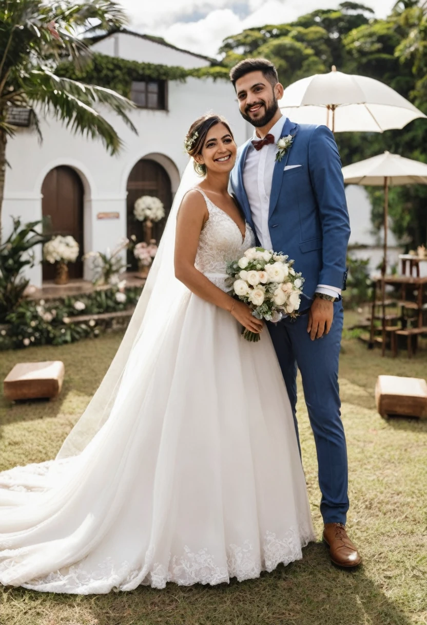 Create a wedding between a person from Minas and a person from São Paulo with mouse guests