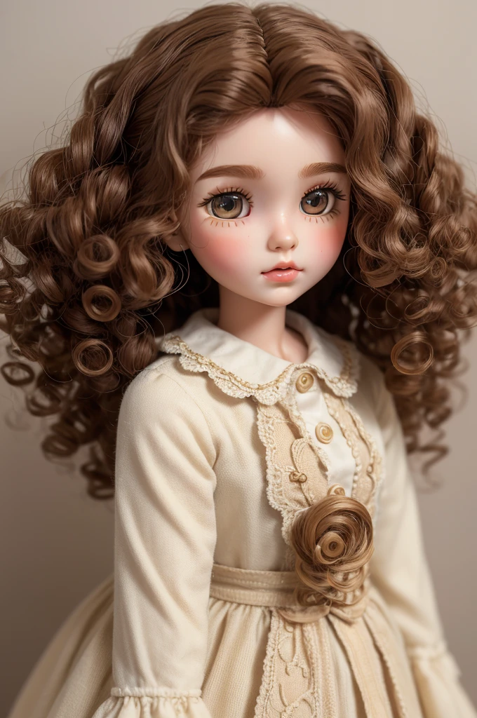 ((best quality)), ((masterpiece)), (detailed), blythe doll with CURLY hair - WHICH HAS CURLS FROM ITS ROOT, CURLY CURLS!!! WAVES FROM THE TOP OF THE HEAD
