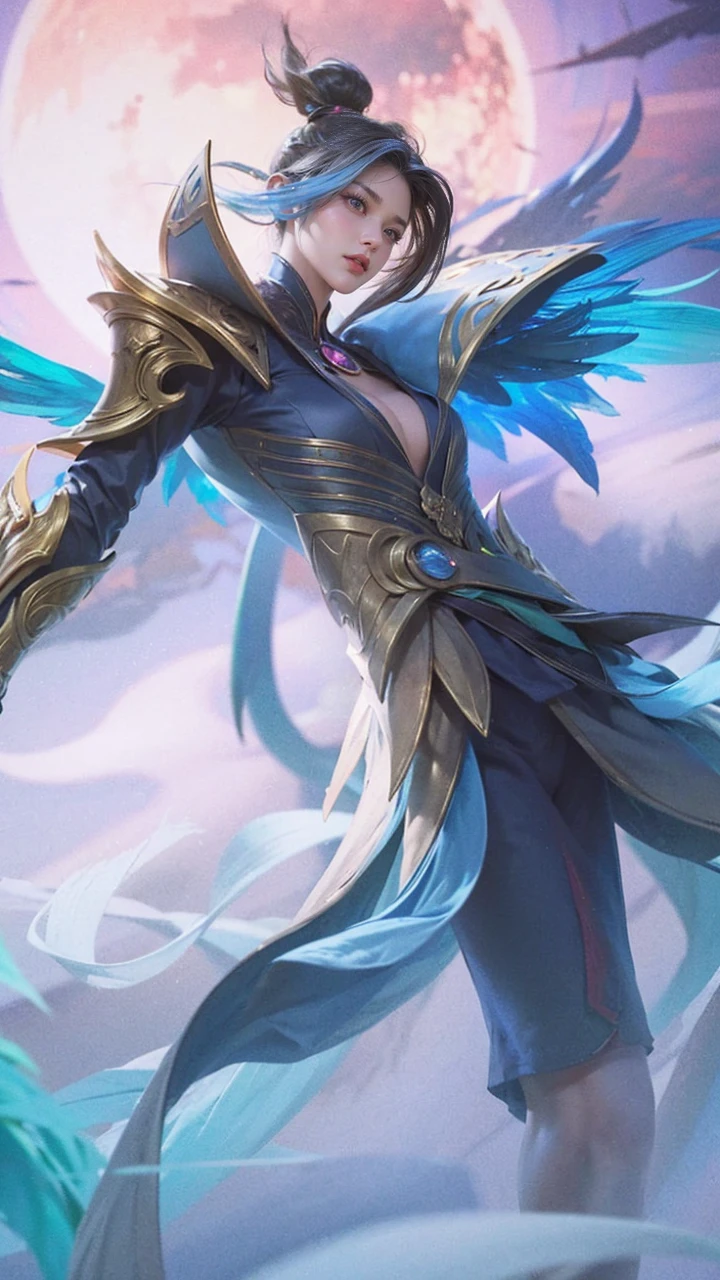 1 boys, potret, pink eyes, glowing eyes, big breast, shadowbringers cinematic, 4 k detail fantasy, a beautiful fantasy empress, game cg, xianxia fantasy, xianxia hero, 2. 5 d cgi anime fantasy artwork, cinematic goddess close shot, ruan jia and artgerm, wow 4 k detail fantasy, hyperdetailed fantasy character.