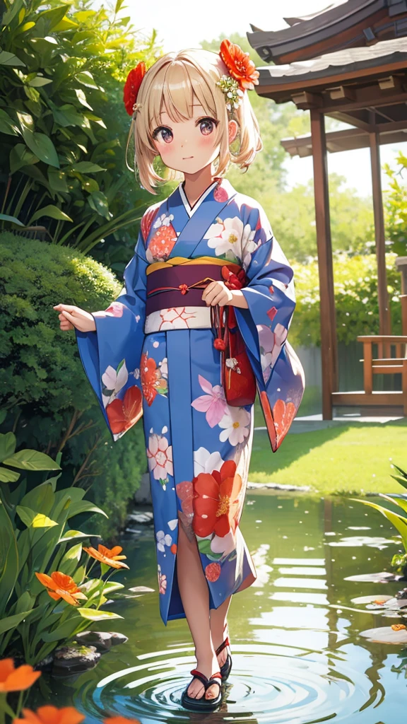 summer kimono Goldfish flower Girl clear cute Emotional