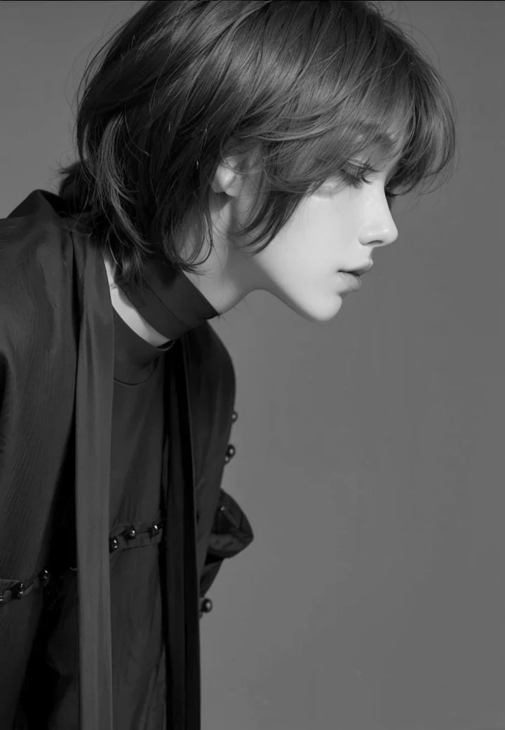 ai realistic style, choi beomgyu, boy, feminine, soft features, soft eyebrows, thin eyebrows, innocent eyes, long eyelashes, straight nose, beautiful face and eyes, like digital drawing realistic, pretty, cute, asian, nose highlight, juicy lips, glass skin, bj doll, pretty boy, brown eyes, ethereal, same features as photo, nose highlight, glass skin, looking away, not looking directly, one eye closed, wink